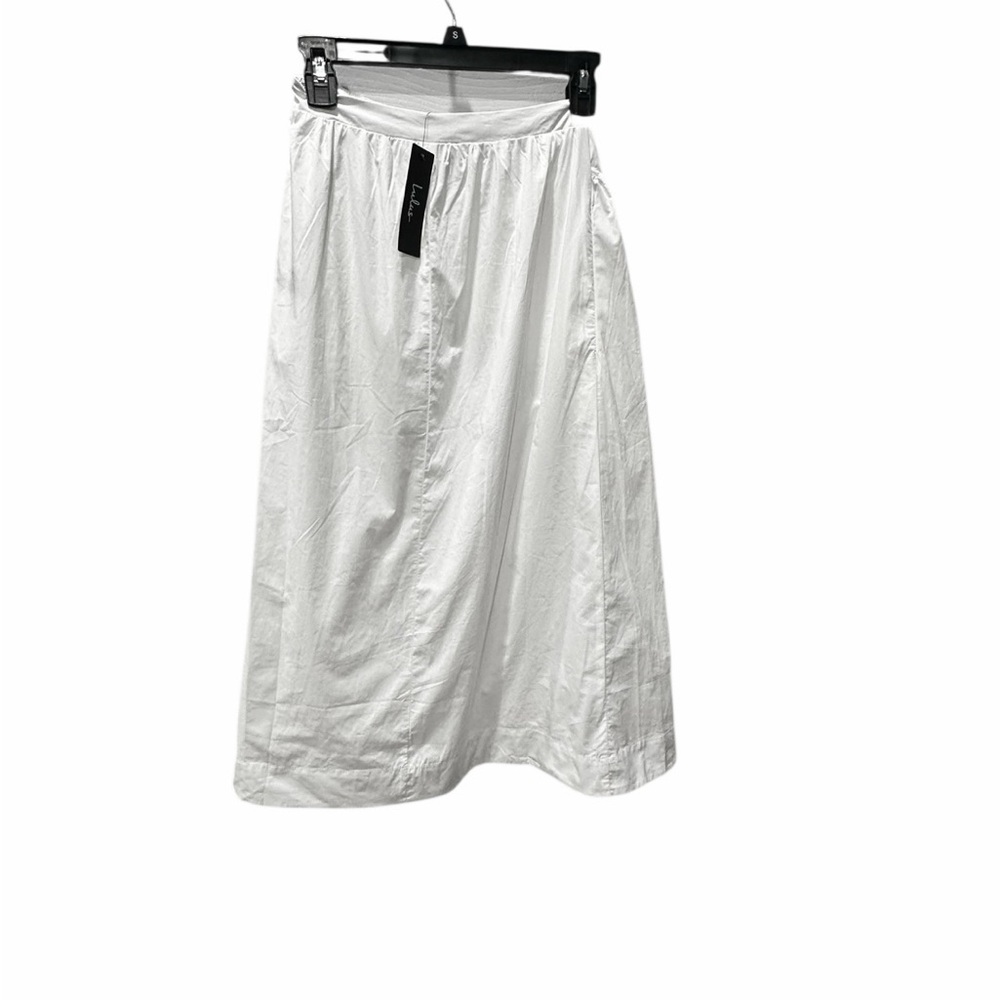 Lulus Simple Loveliness White A-Line Midi Skirt With Pockets XS NEW NWT - Picture 4 of 5
